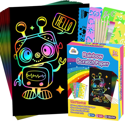 Rainbow Scratch Paper Kit for Creative Kids