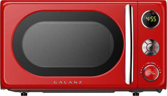 Galanz 0.7 Cu.Ft Microwave Oven with Retro Red Design