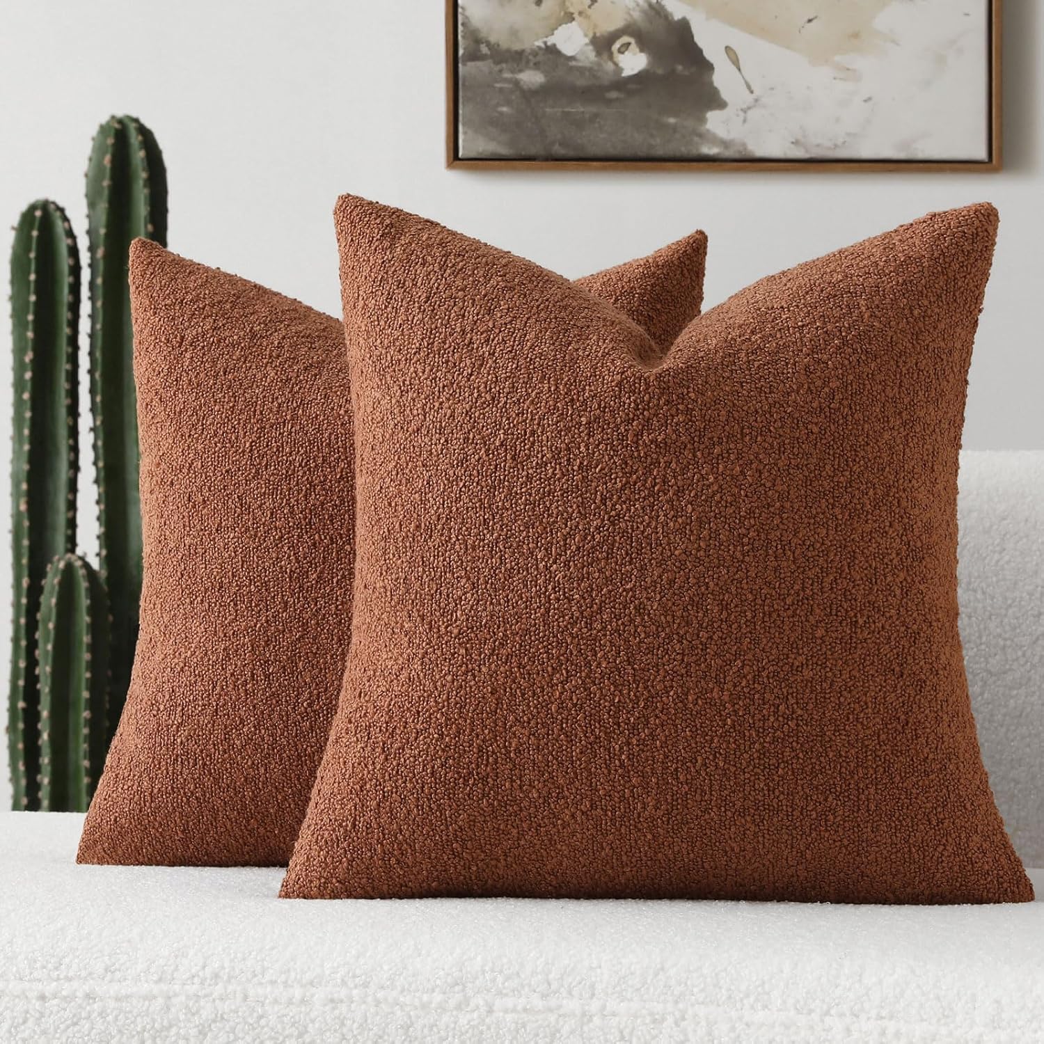Rust Decorative Throw Pillow Covers for Cozy Modern Decor
