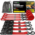 Rhino USA Ratchet Straps Heavy Duty Kit for Secure Cargo