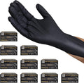 8Mil Black Nitrile Gloves 100pcs - Heavy Duty Diamond Grip
