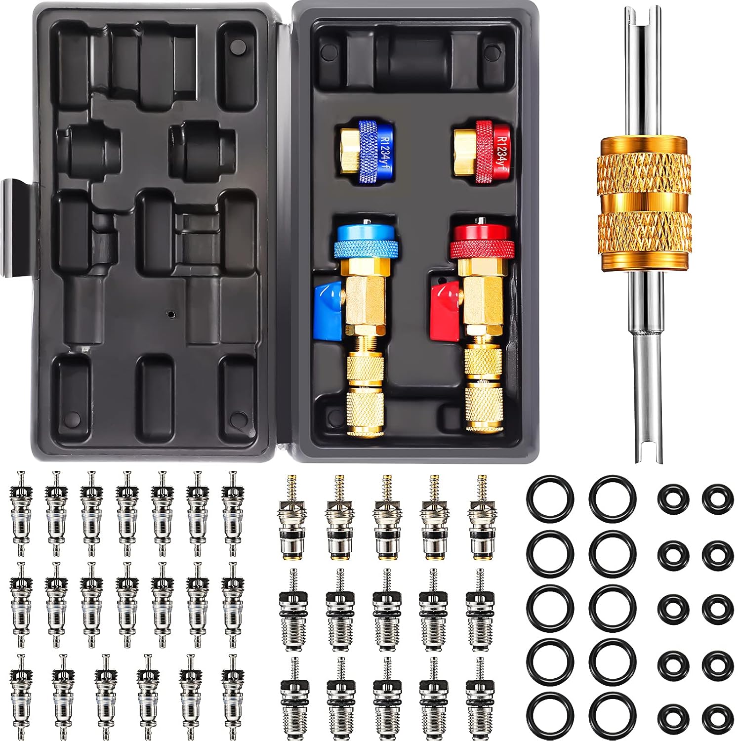 R134A R1234YF Valve Core Tool Set with Remover and O-Rings