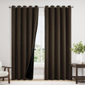 Blackout Curtains 60 x 84 in 2 Panels Set (Brown) - Total Light Block