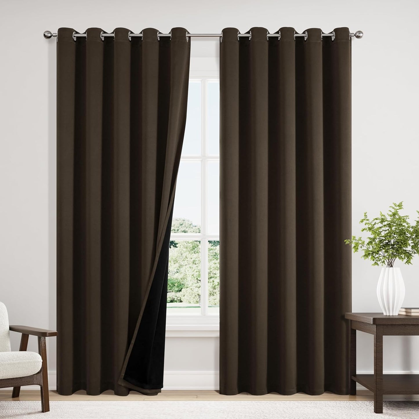ChrisDowa 100% Blackout Curtains for Bedroom, 60 x 84 Inch