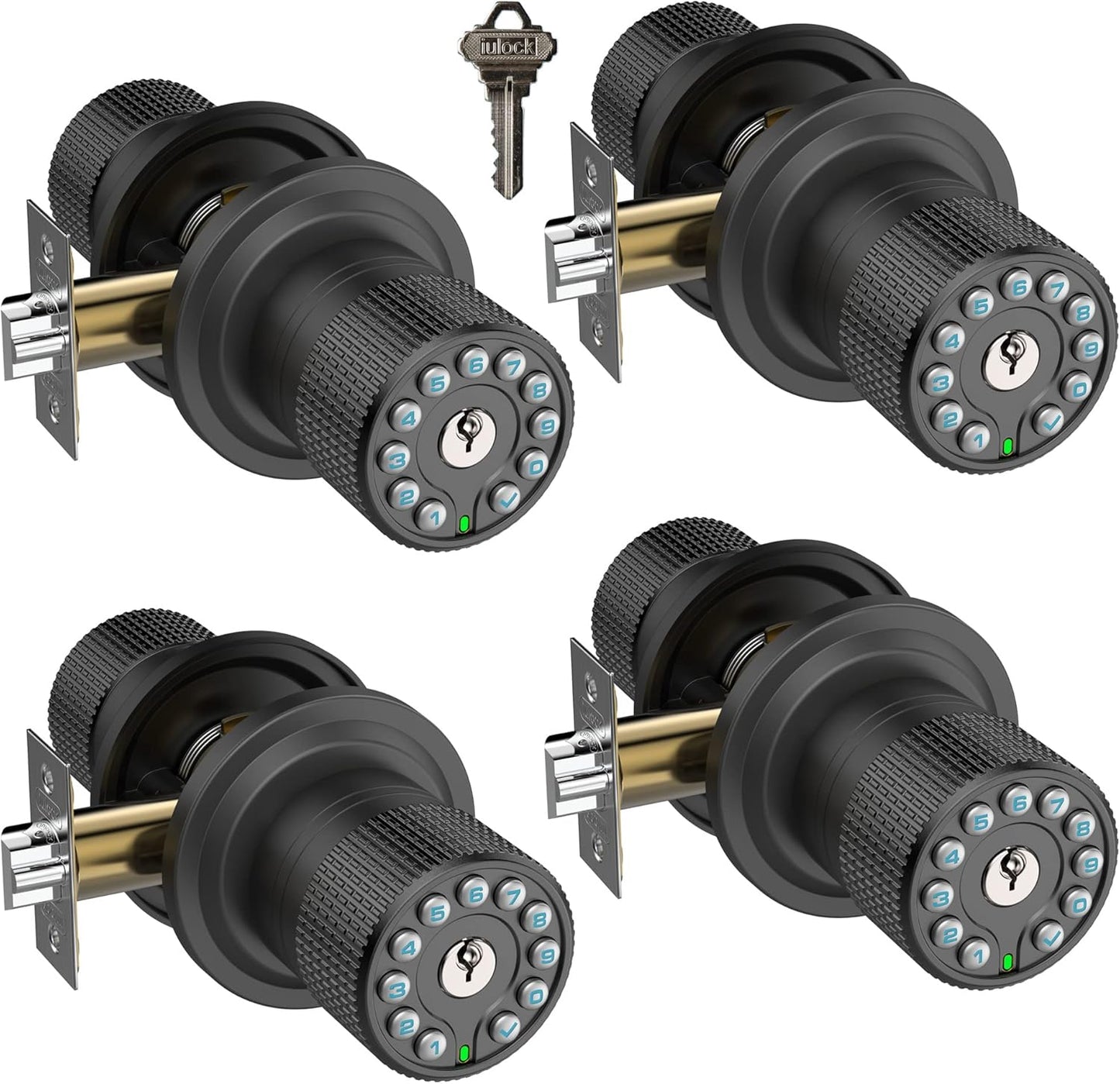 Smart Door Knob with Keypad and Key for Keyless Entry Security