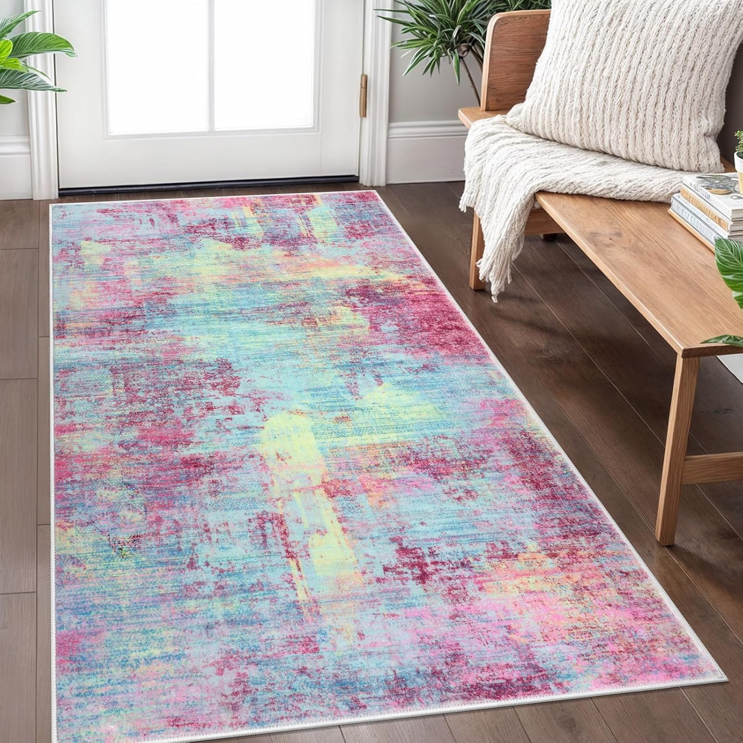 IOHOUZE Abstract Area Rug 3x5 Ft for Entryway and Kitchen