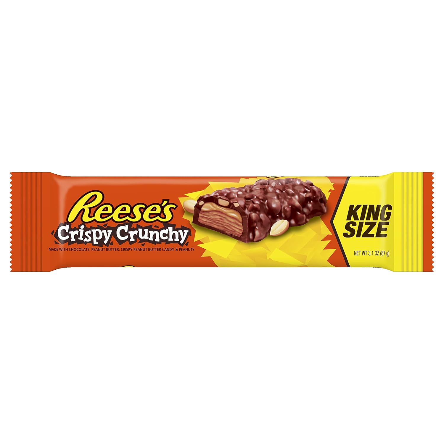 REESE'S Peanut Butter Candy Bar King Size for Crunchy Snacking