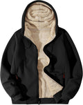 Mens Zip Up Sherpa Hoodies - Heavyweight Warm Winter Jacket