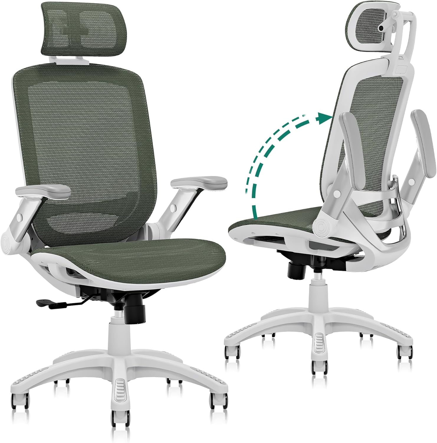 GABRYLLY Ergonomic Office Chair with Adjustable Headrest and Arms