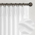 Extra Long White Curtains 120 in Pinch Pleat Semi Sheer - Light