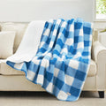 Cozy Bliss Luxury Sherpa Throw Blanket - Reversible Buffalo Plaid