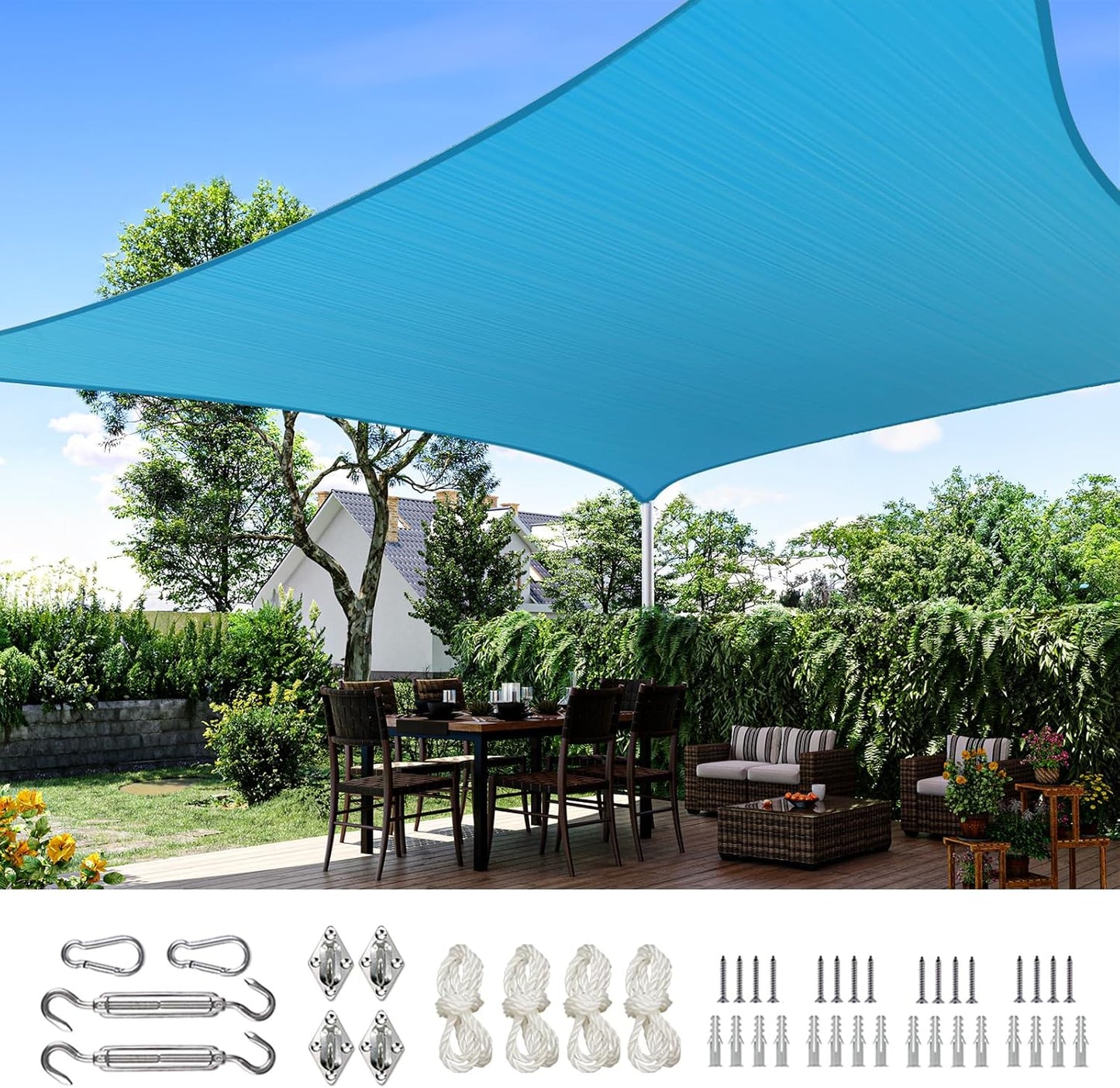 Quictent 20x16ft Rectangular Sun Shade Sail for Outdoor Use