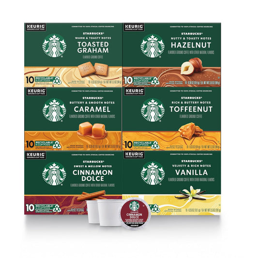 Starbucks Flavored Coffee Pods Variety Pack - 100% Arabica