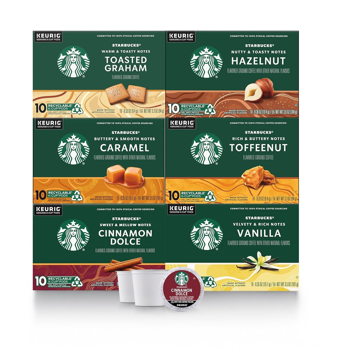 Starbucks K-Cup Coffee Pods Variety Pack for Flavored Coffee