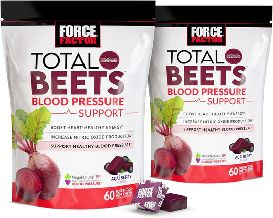 Force Factor Total Beets Blood Pressure Support Chews for Energy