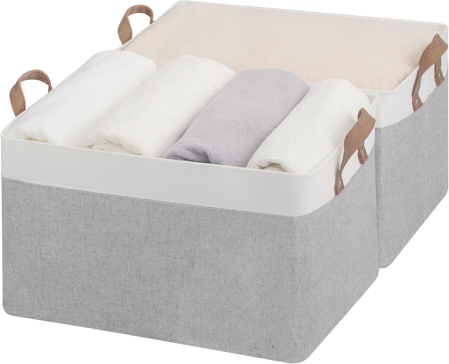 Extra Large Fabric Storage Bins for Shelves, 2-Pack Jumbo
