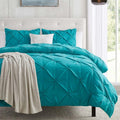 Nestl Teal Duvet Cover King Size - Soft Double Brushed 3-Piece Set