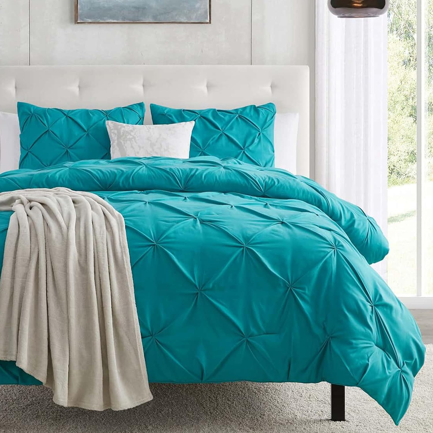 Luxurious King Size Teal Duvet Cover Set by Nestl for Comfort