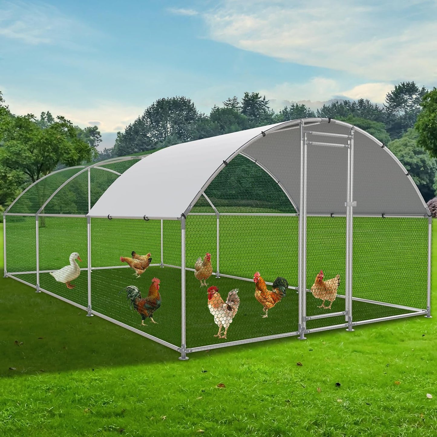 Large Metal Chicken Coop by NUGRIART for Outdoor Use