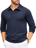 Mens Knit Polo Sweater Long Sleeve Polo Collared Sweater (Style 713G)