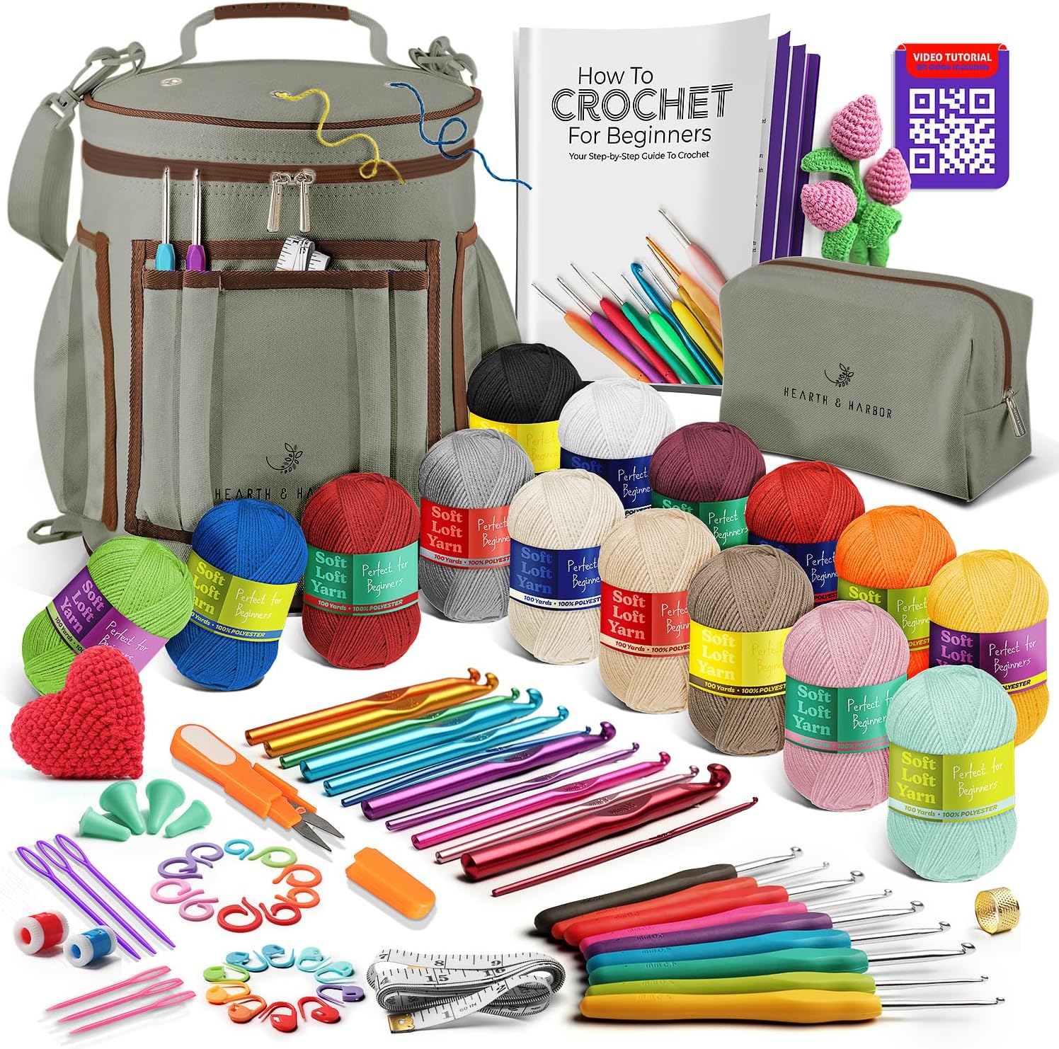 Beginner Crochet Kit for Adults and Kids - All-Inclusive Set
