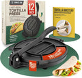 SIRCLES Tortilla Press 12 in Cast Iron - Extra Large, Heavy Duty