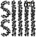 Black Halloween Garland Indoor, 6 Pack 35.4 FT Fall Garland - Lifelike