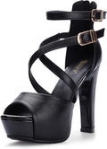 IN5 Charcy Crisscross Strappy Platform Heeled Sandals - Elevate