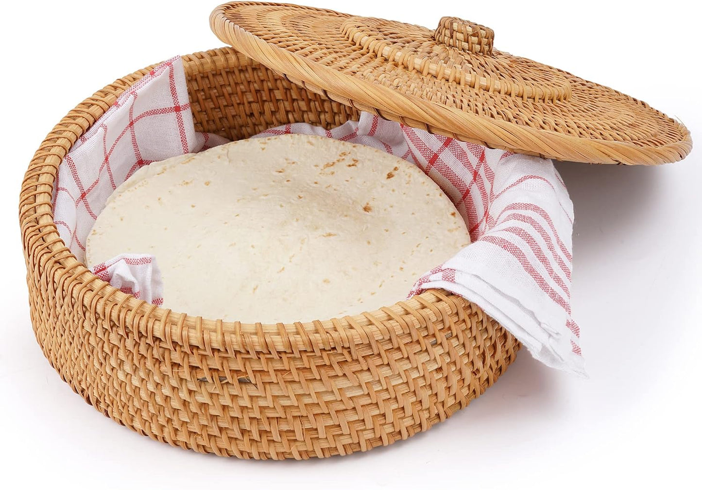 Tortilla Warmer Basket - Handcrafted Rattan Design for Tortillas