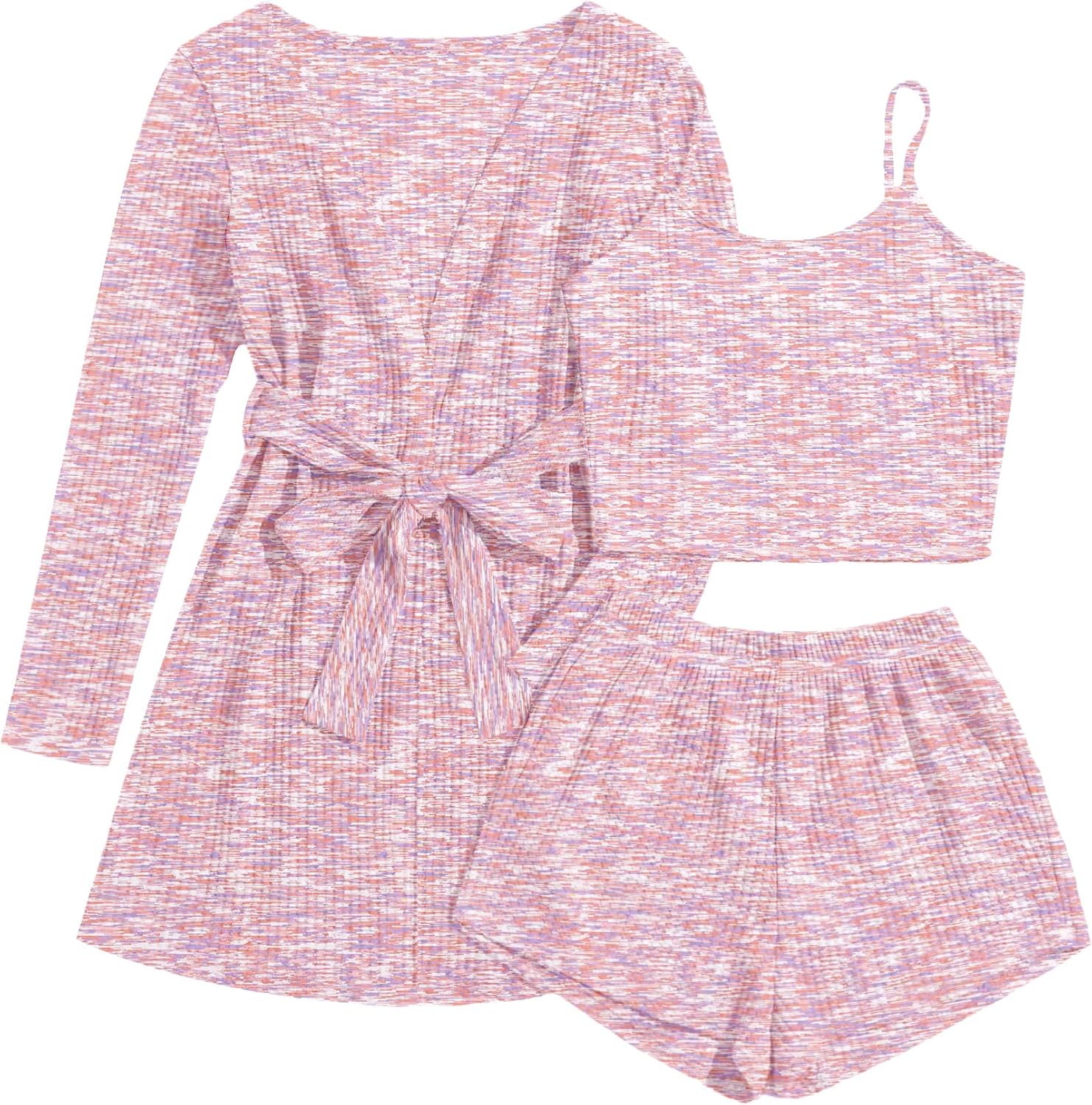 Ekouaer Pajamas for Women Set 3 Piece Lounge Set Soft Comfort