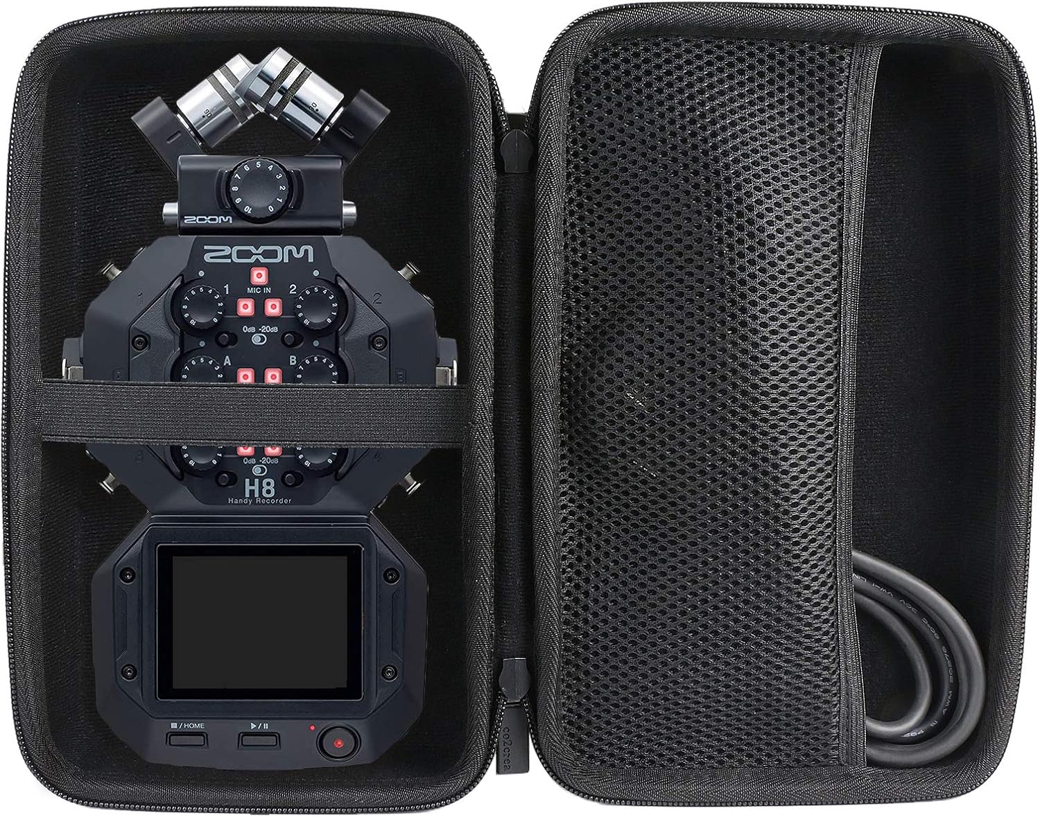 co2CREA Hard Case for Zoom H8 12-Track Recorder Protection