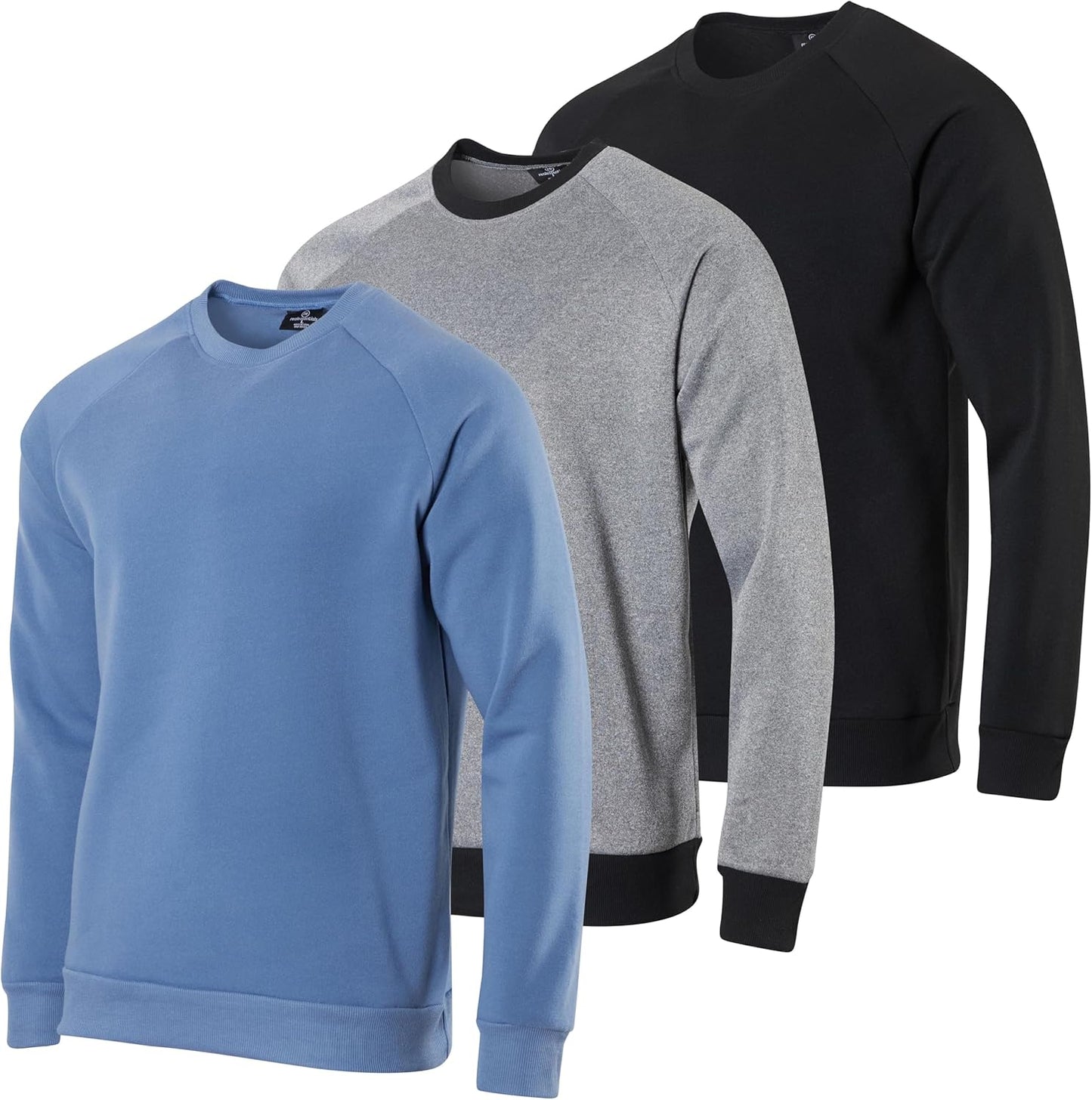 Men's Soft Fleece Crewneck Sweatshirt 3 Pack