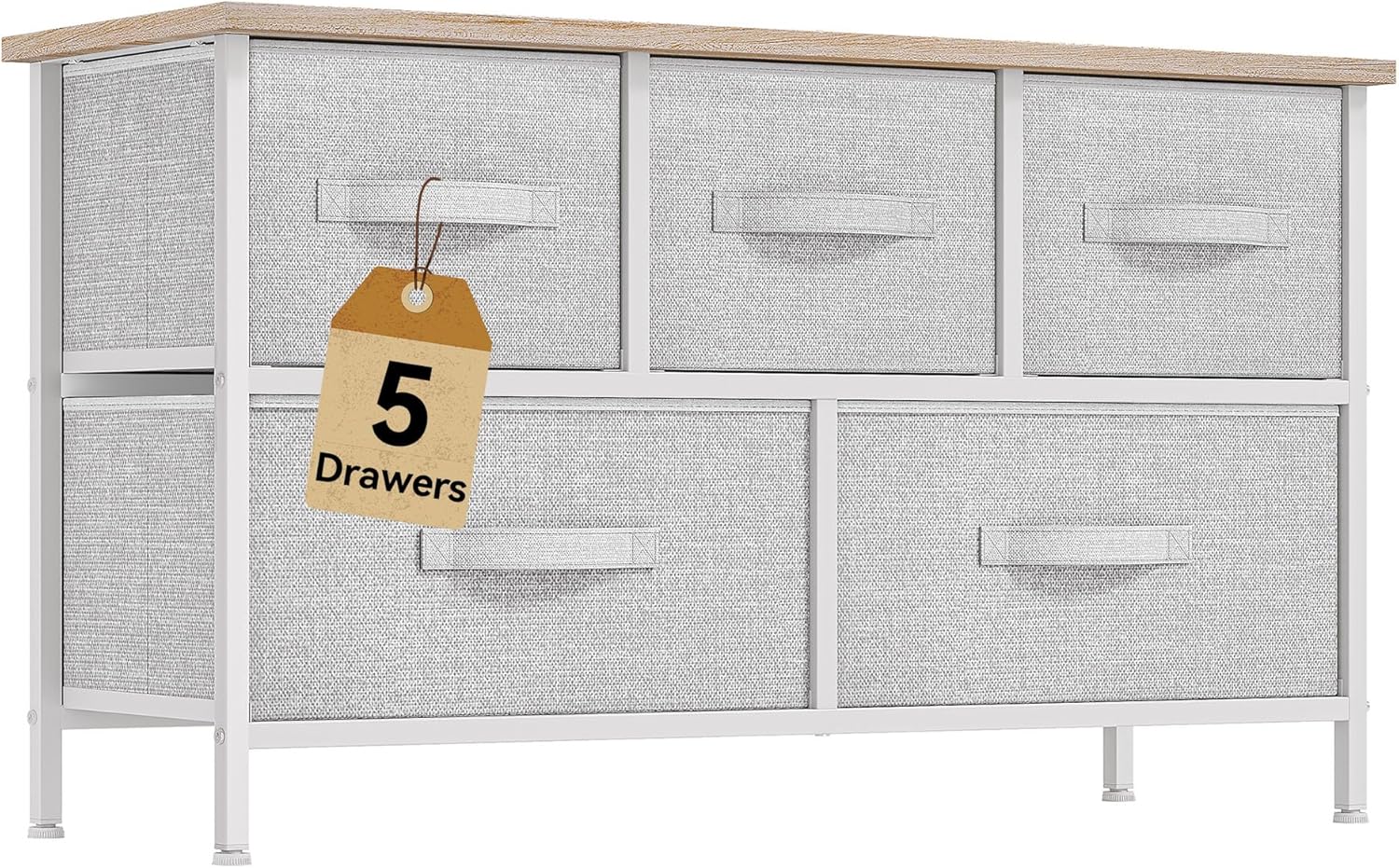 DWVO 5 Drawer Dresser for Bedroom and Living Room Storage