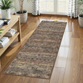 Washable Area Rug 2ft6ft x 8ft Vintage Persian Runner - Umber Slate