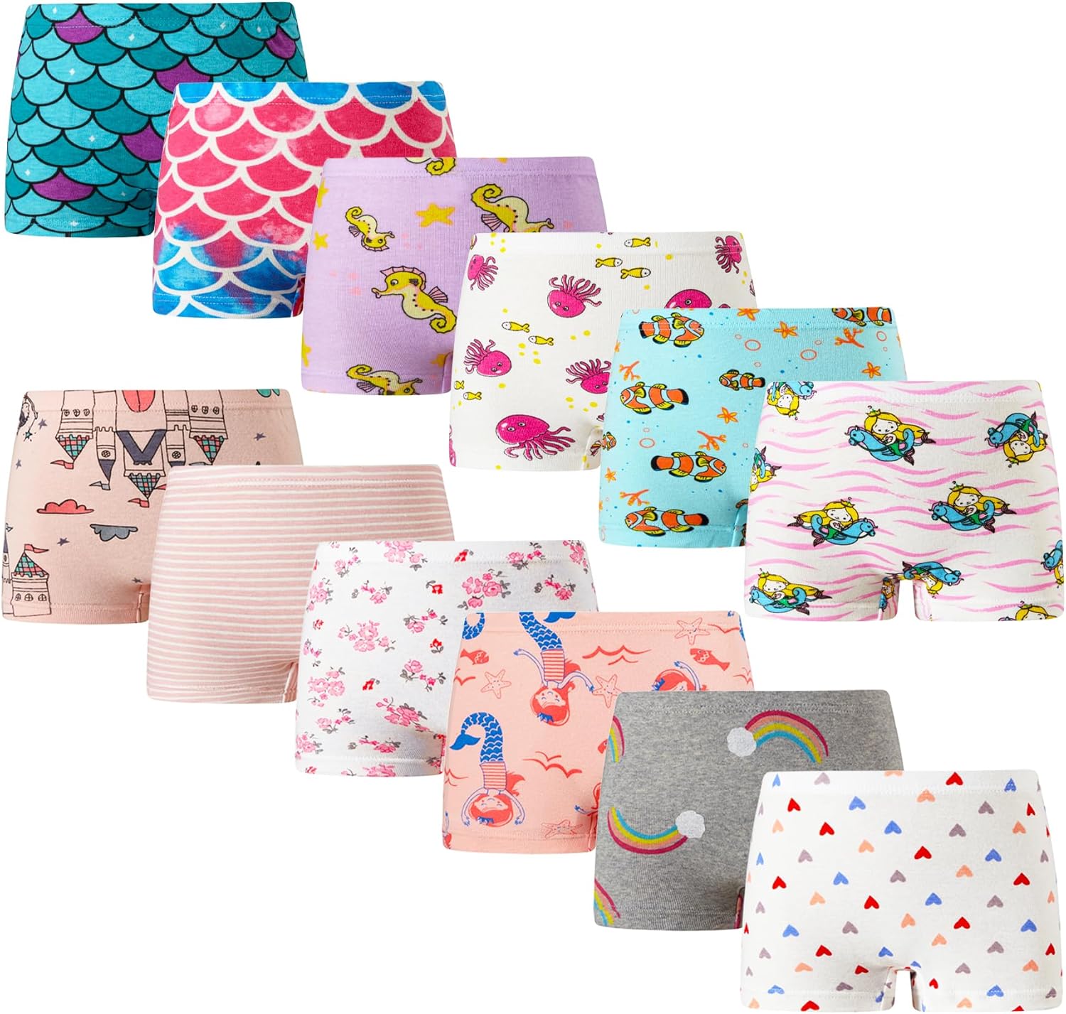 Winging Day Little Girls' Cotton Panties Soft Underwear Multipack