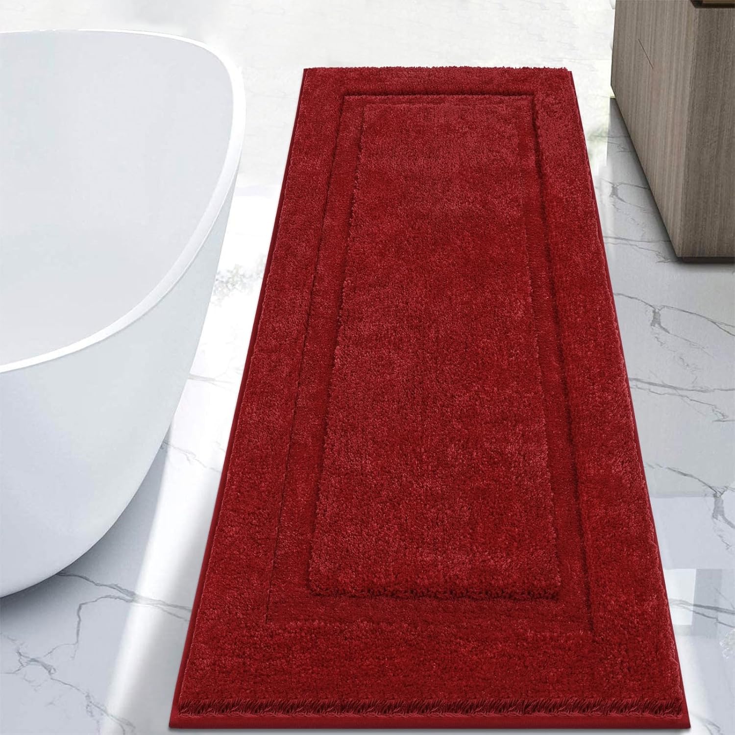 SHACOS Super Soft Bathroom Rugs 24x60in Non Slip Washable Mats