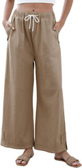 Athlisan Womens Baggy Wide Leg Palazzo Pants - Casual Comfortable