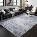 Toneed Abstract Area Rug 6x9 Grey - Soft Low Pile Washable Rug