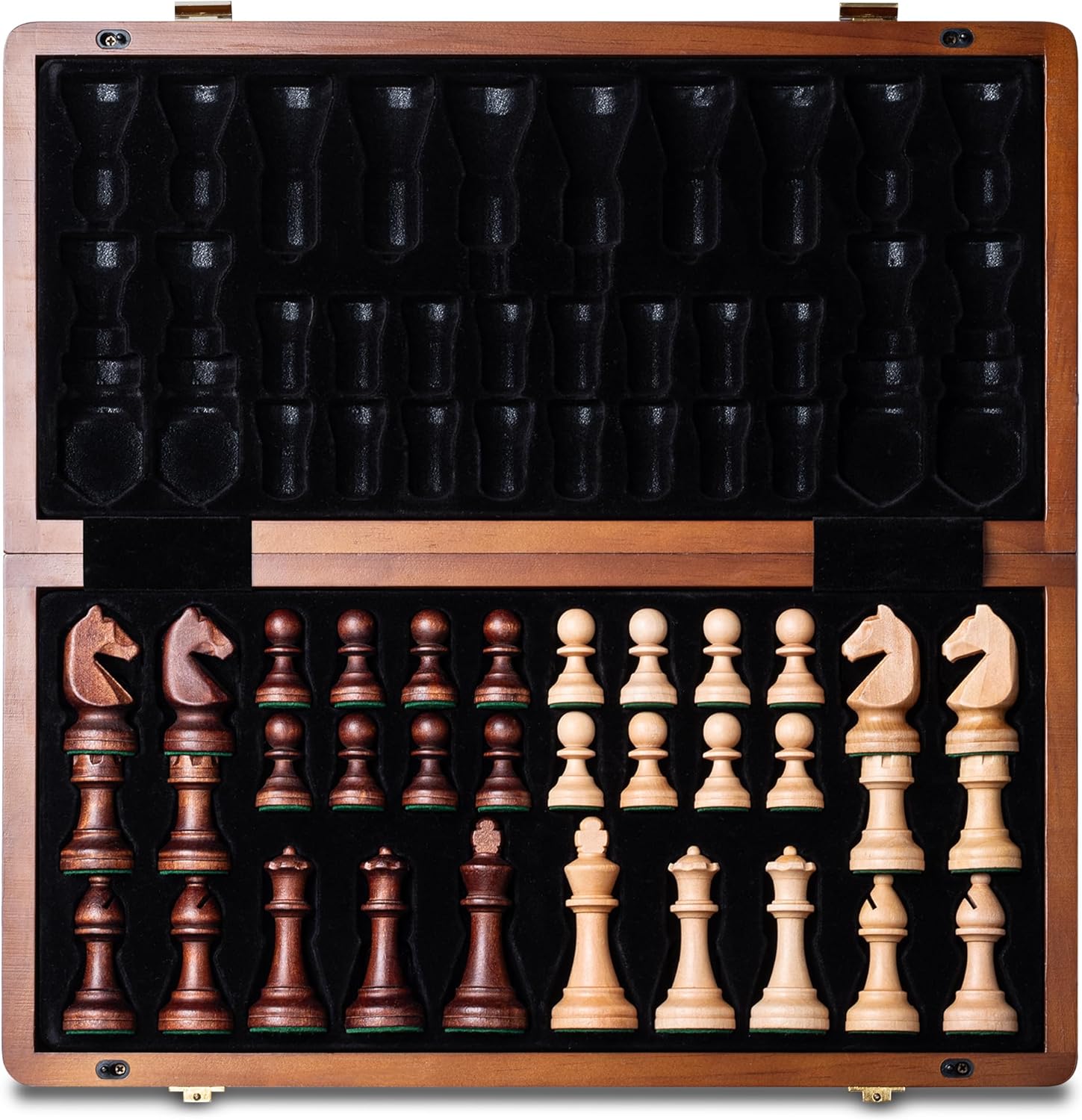 A&A 15in Magnetic Wooden Chess Set for Travel and Fun