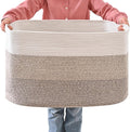 Extra Large Blanket Basket Living Room - Large 105L Woven Storage