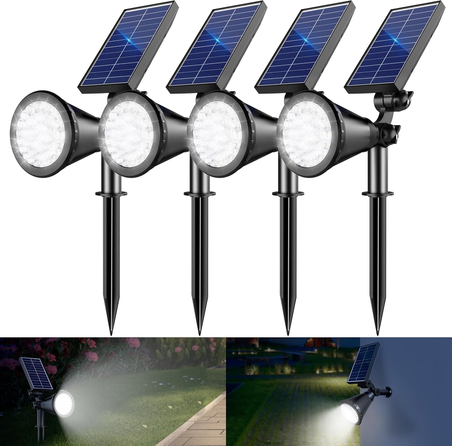 Solar Spot Lights Outdoor with 36 LEDs for Bright Lighting