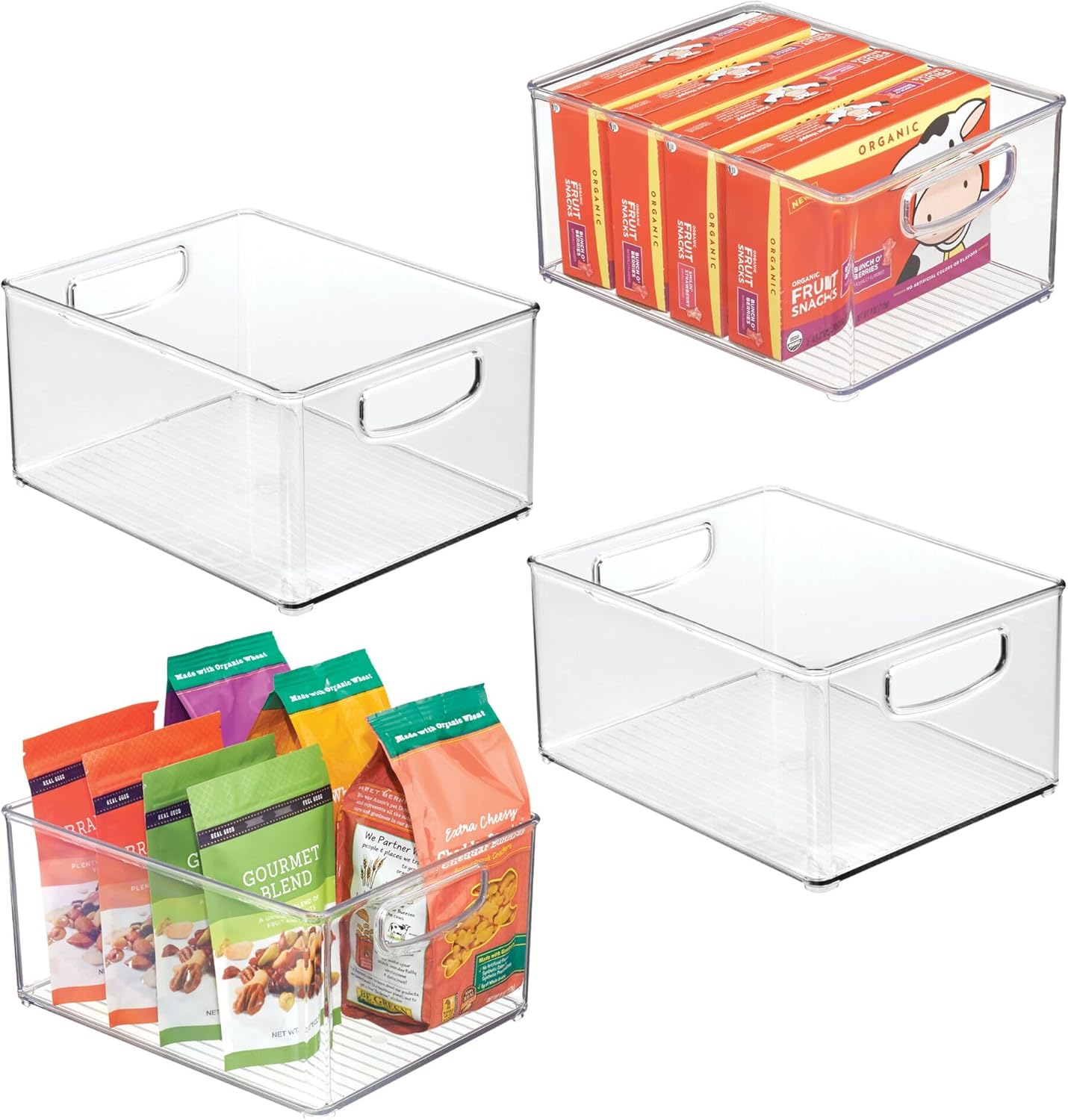 iDesign Plastic Stackable Pantry Bin Set for Smart Storage