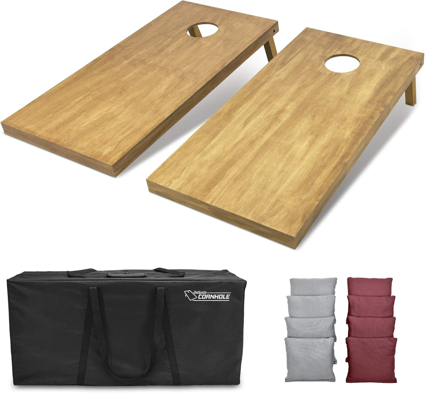 GoSports 4 ft x 2 ft Wooden Cornhole Boards Set for Fun