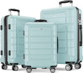 SHOWKOO Luggage Sets Expandable PC+ABS Suitcase - Durable Mint Green