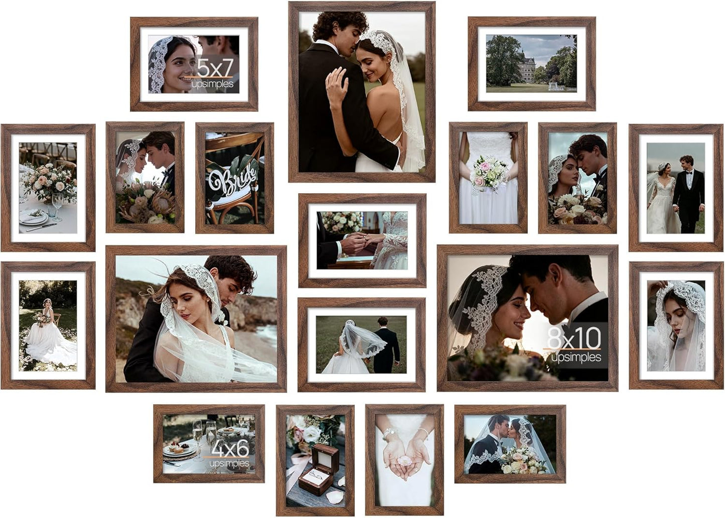 Upsimples 19 Pack Picture Frames for Collage Wall Decor