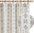 Jinchan Boho Linen Blend Curtains 52in x 90in Panels - Light Filtering