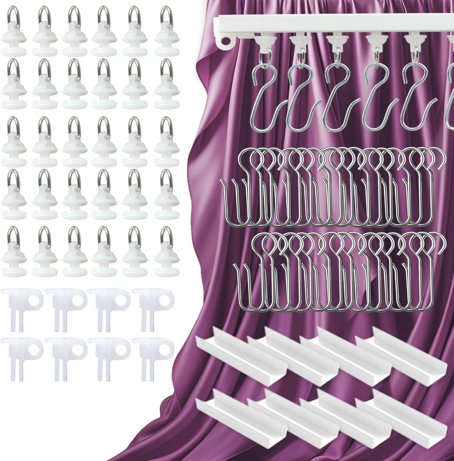 Easy Install Adhesive Curtain Track Kit