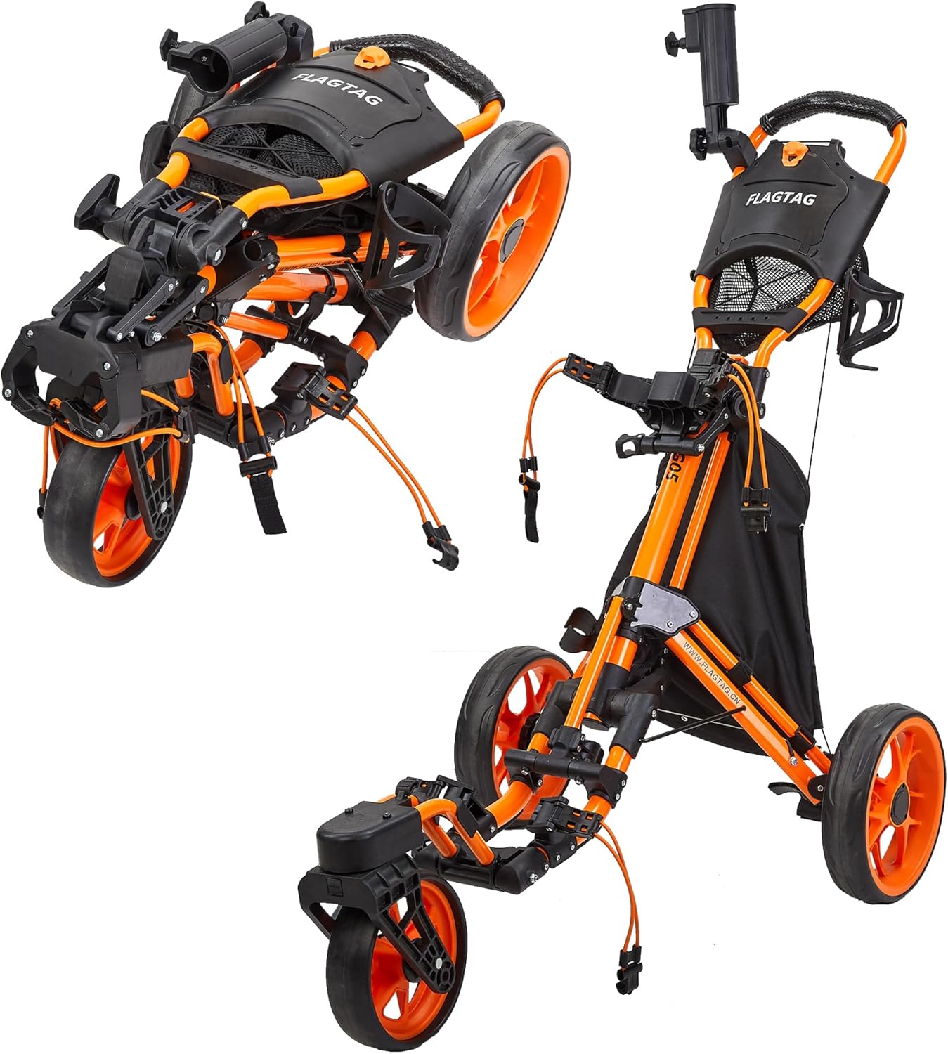 Lightweight 3 Wheel Golf Push Cart with 360 Swivel Front Wheel