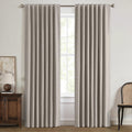Blackout Linen Curtains for Bedroom 42 x 90 in - Total Room Darkening