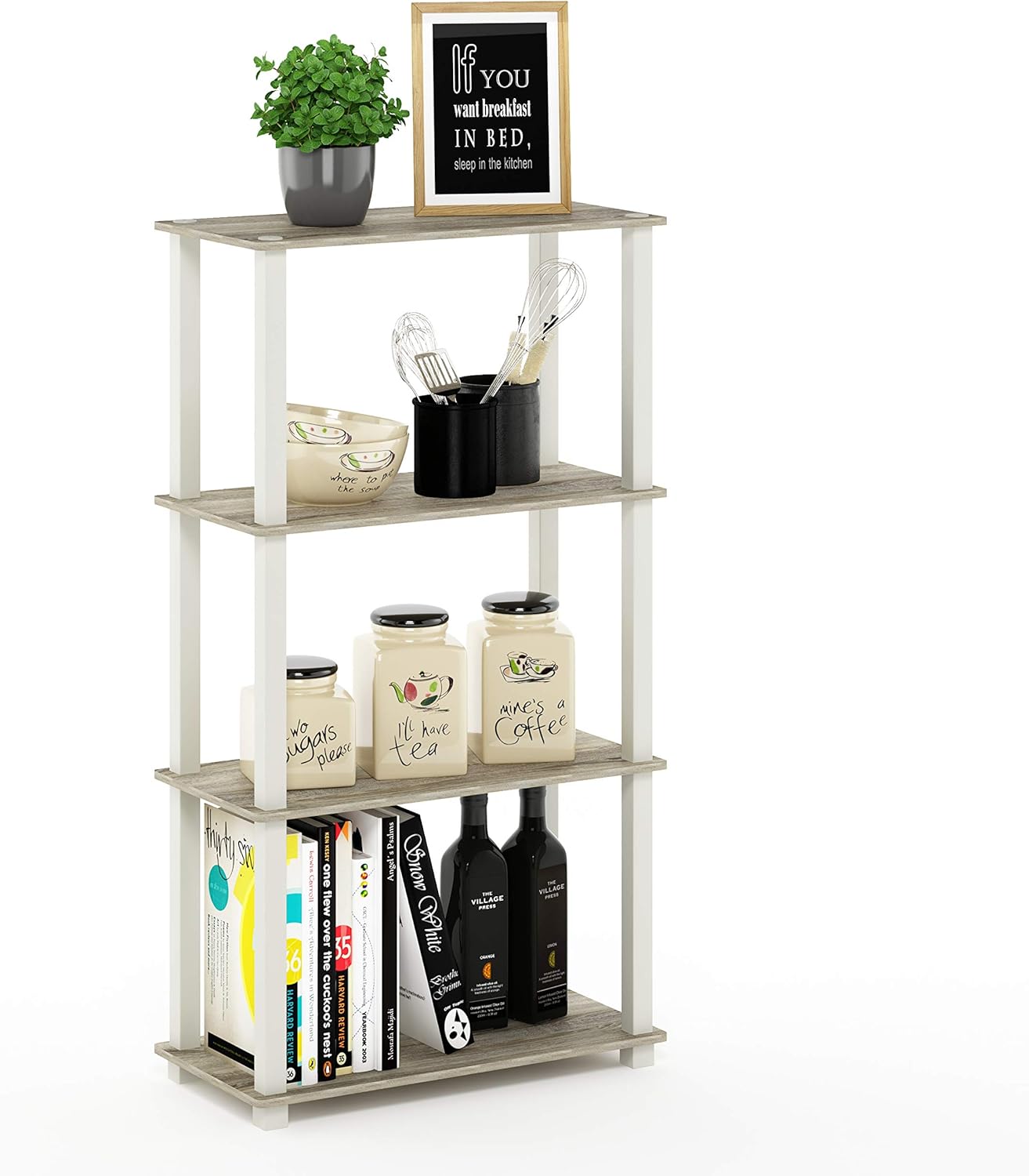 Furinno Turn-N-Tube 4-Tier Multipurpose Shelf Display Rack
